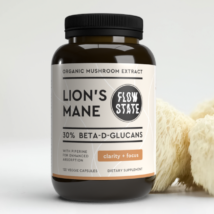 FLOW STATE Lions Mane Organic Mushroom Extract 240 vege capsules