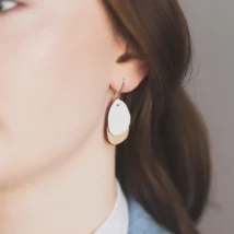 NATTY Earrings Pebble White/Wood