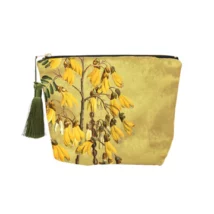 100%NZ Vintage Botanical Kowhai Velvet Cosmetic Bag